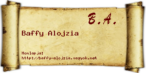 Baffy Alojzia névjegykártya